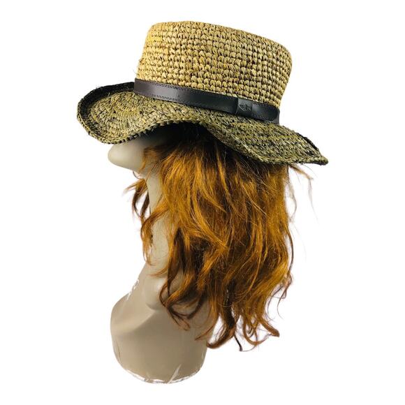 3995 Dockers Straw Hat Unisex OS Natural Fiber Summer Coastal Grandmother Beach - Picture 3 of 6